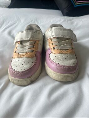 Cat & Jack White Sneakers with Pink and Peach Accents
